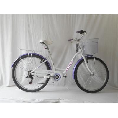 China Economic Aluminum Alloy 26 Aluminum Alloy Frame City Bike For Chile SHIMANO Rear 6 Speed ​​City Bicycle for sale