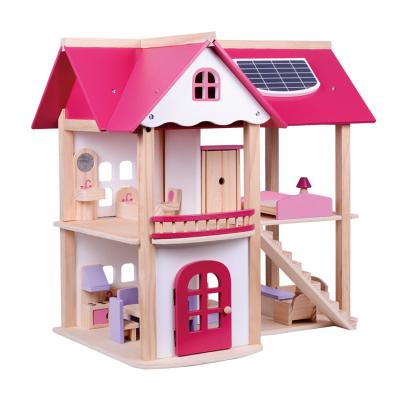 China DIY TOY Children's small house wooden dollhouse for kids girls diy building blocks for sale