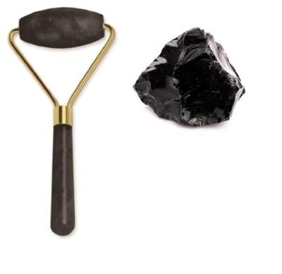 China Dropshipping#Ready to Ship# Black Obsidian Jade Roller Massager Tool Face Lift for sale