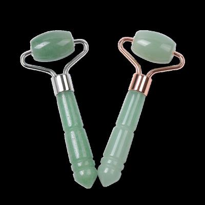 China Whitening Green Aventurine Jade Roller Skincare Tool for sale