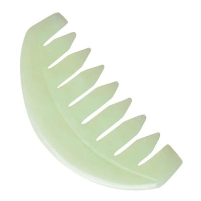 China Exquisite Jade Comb Massage Spa Acupuncture Nature Craft Traditional Chinese Nature Tool Gua Sha Tip Carving Comb for sale