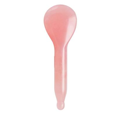 China Face Rose Spoon Gua Sha Tools Rose Quartz Stone Scraper Traditional Healthy Care Natural Jade Massage Tools The Hand Face for sale