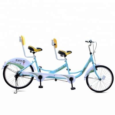 China Funny Style Two Seat Tandem Fashion Bike Tandem Bike For Couples Sightseeing And Sightseeing Bike for sale