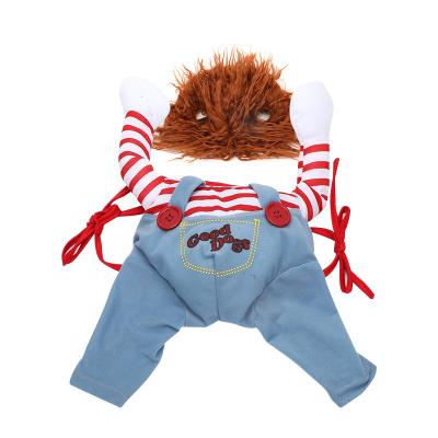 China Pet Stocked Pet Clothes Halloween Cosplay Clothes Funny Dogs Coat And Hat Halloween Pet Costume for sale