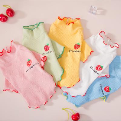 China Wholesale Multicolor Viable Summer Human Cute T-shirt Pet Clothing Pet Dog Matching for sale