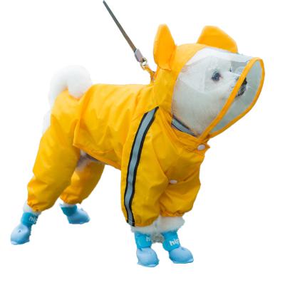 China Puppy Pet Rain Coat S-XL Hoody Stocked Outdoor Waterproof Jackets Pu Raincoat For Dog Cats Clothing Wholesale for sale