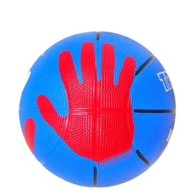 China Outdoor Activity Big Hand Design Logo Size 7 Rubber Basketball for sale