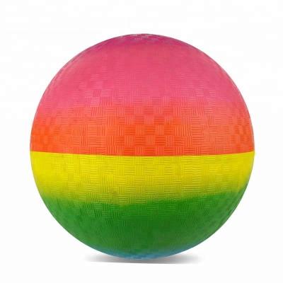 China Toy Kids Playing Balls Rainbow Inflatable Rubber Playground Ball Inflated Natural 8.5