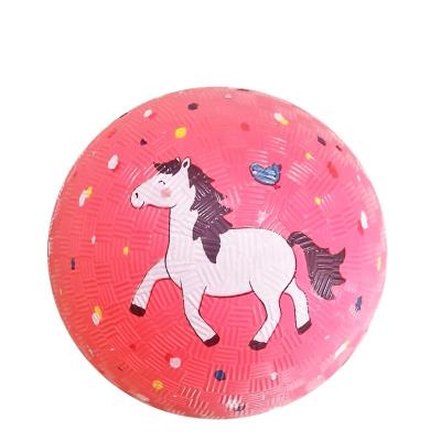 China Sports Play 10 Inch Rubber Playground Balls With Cartoon Style Logo for sale