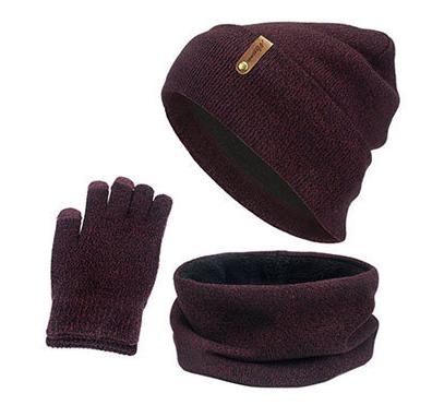 China Autumn/Winter Men's Hat Scarf Infinity Gloves Soft Warm Knitted Three Piece Set for sale