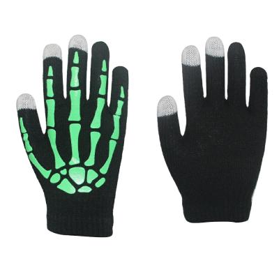 China Full Finger Ghost Skull Claw Soft Touch Screen Gloves Luminous Anime Props for sale