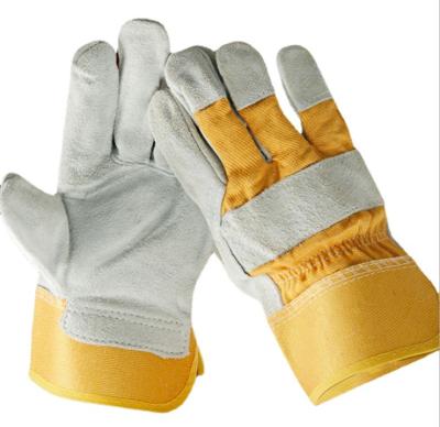 China Full Palm Two-Layer Soft Yellow-Gray Soft Whip Full Protection Safe Work For Men's Welders for sale