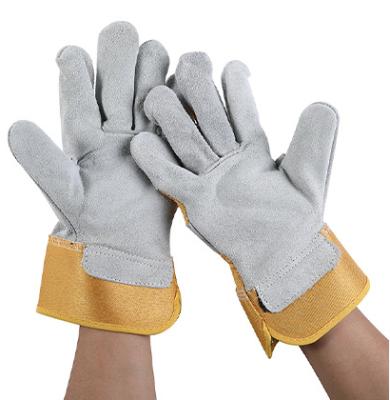 China Soft heavy industrial construction non-slip wear-resistant mechanical leather gloves for work for sale