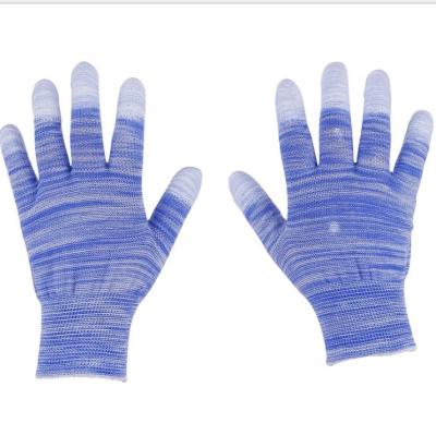 China Wholesale Wear Resistant PU Finger Dipped Coated Anti Static Electricity Work Gloves for sale