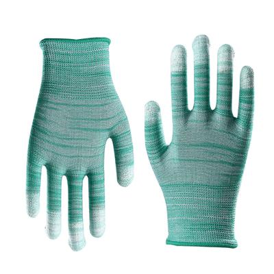 China Wear-resistant PU Guantes De Algodon Nylon Dipping Work Gloves for sale