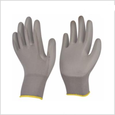 China Work Gloves Hand Protective Knit Gloves Soft Wear Resistant Anti-Slip PU Coated Construction Protective Hand Safety Work Gloves for sale