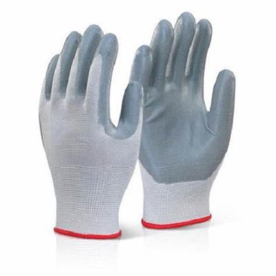 China Work Gloves Hand Protective Knit Gloves Elastic Cuffs 10g Comfortable Knitting Smooth PU Coated Garden Work Gloves For Construction Worker for sale