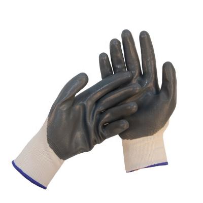 China Wholesale Cheap High Quality 13 Gauge White Nylon iIndustrial Oil Resistance Nitrile Coated Hand Gloves for sale