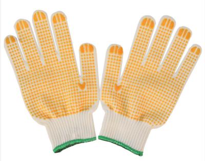 China Wholesale General Purpose Safety PVC Dotted Anti Slip Hand Protection Cotton Knitted Labor Safety Wear Resistant Work for sale