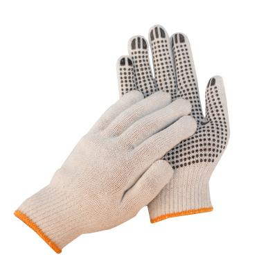 China General Purposes Factory Supply Nature Safety Garden White Soft Comfortable Single Side PVC Dotted Cotton Gloves for sale