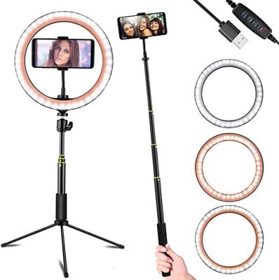 China 14 Inch Make Up Stretchable Portable Selfie Ring Light With Tripod Stand Selfie Ring Led Fill Circle For Studio 280*280*73mm for sale