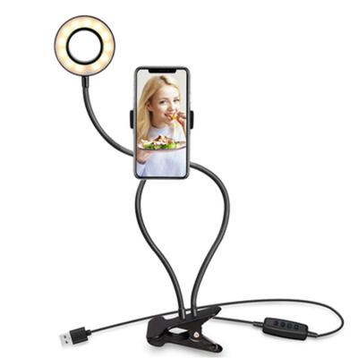 China Cheap Universal Mini USB Mobile Control Ring Light Small Clip On Cell Phone Stand Holder Led Selfie Ring Light 280*280*73mm for sale