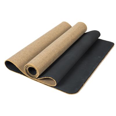 China Custom Gymnastic Advance Technology Print Yoga Mat Reasonable Prices Eco-Friendly Sustainable Organic Natural Hemp Jute Rubber Mat for sale