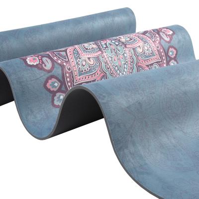 China Customized Printing 80cm Sport Suede Band Non Slip Wide Brown Non Slip Yoga Mat for sale