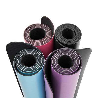 China Eco-friendly Non-slip Polyurethane Natrual PU Natrual Rubber Yoga Mat Gymnastics Gym Exercise 5mm Rubber Mat for sale