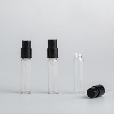 China Cosmetic Wholesale Good Price High Quality 2ml 3ml 5ml Perfume Glass Bottles Black With Gold Silver Transparent perfume glass bottles for sale