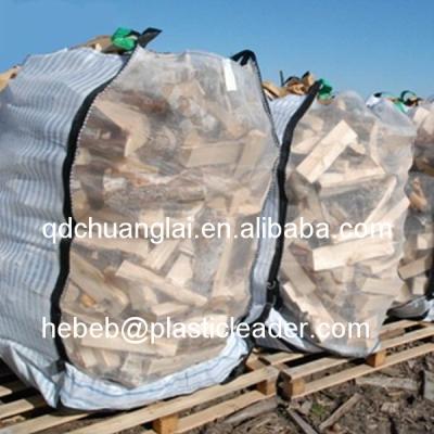 China Food Grade 1 Ton Firewood Packing PP Woven Air Big Bag 1000kg Mesh Cloth Big Firewood Bags for sale