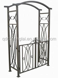 China Easily Assembled Festival Supply 11.11 Festival Wrought Iron Garden Arch Garden Decoration Leaves Shape Garden Arch for sale