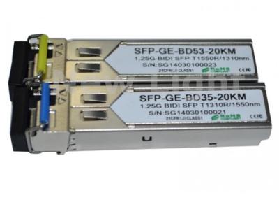 중국 1G 단일 모드 SFP BIDI 송수신기 1.25G 1310nm/1550nm 20km LC/SC DDM WDM SFP 판매용