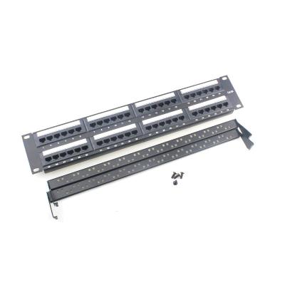 China Pre Terminated Ethernet Patch Panels Black 110/Krone IDC with Cable Management Secure Shielding en venta