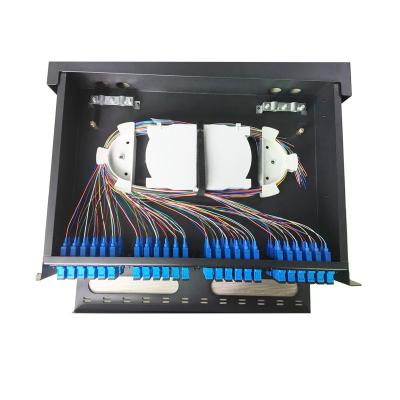 China Rack Mounted MPO/MTP Fiber Optic Patch Panel 2U 3U 19 Inch 48/96 Fiber SPECC Material for sale