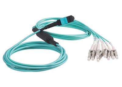 China MPO MTP Fan Out Cable MPO TO LC Duplex Breakout 8/12 Fiber Optic Patch Cord for sale