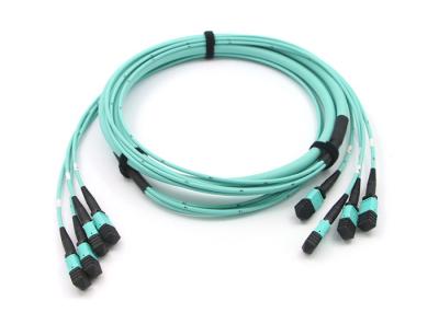 China 48 Fiber Patch Cord Trunk MPO MTP Cable , 4*12 Fiber MPO Optic Jumper for sale