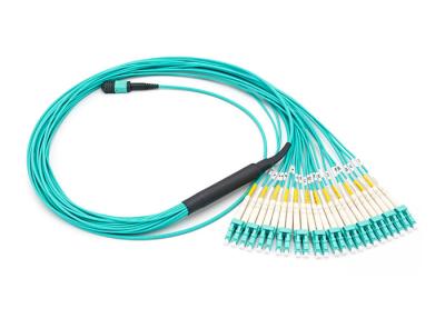 China 24 Fibers MPO MTP Fan Out Patch Cord MTP-24 OM3 Multimode Breakout Cable for sale