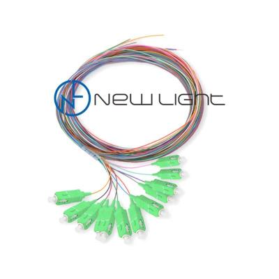 China Multimode 12 Color Sc 1.5m 0.9mm Fiber Optic Pigtail for sale