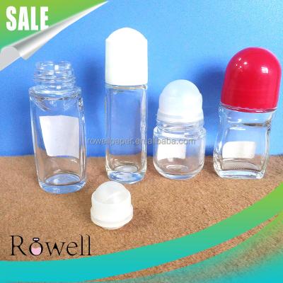 China Gelish Brands Customize 1.75oz 50ml Fancy Shape Air Freshener Glass Roll On Bottle With Big Rollerball for sale