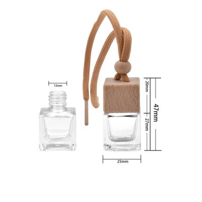 China Personal Care 8ml Perfume Air Freshener Oil Empty Packaging Clear Glass Car Perfume Bottle In Car Air Freshener for sale