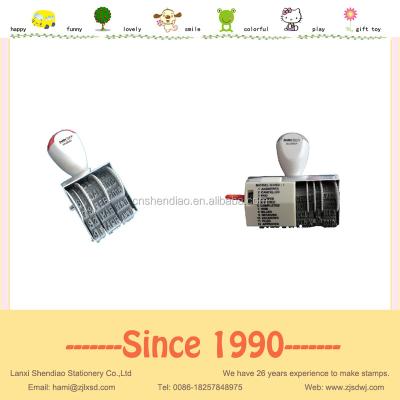 China office date stamp roller rubber stamp auto numbering stamp with iron stand for sale