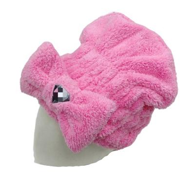 China Custom High Quality Embroidery Soft Hair Care Hair Turban QUICK DRY For Bathroom for sale