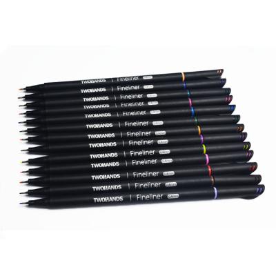 China Rich Pigment TWOHANDS 0.4mm fine point colored pens, quality drawing fineliner, fine line markers for sale