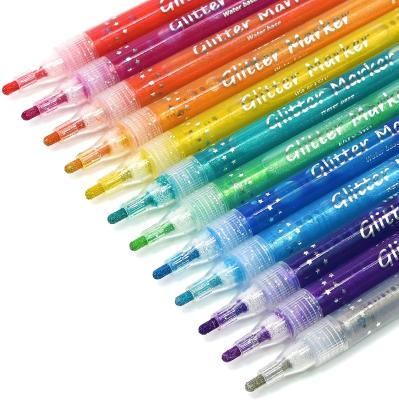 China New Bright 12 Colors of TWOHANDS Colors Glitter Marker Pen Art Glitter Marker Painting Set Drawing Pen for sale