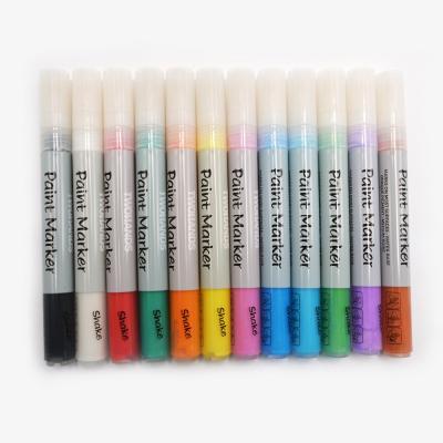 China Bright Colors Writes on Multi-Surface Water-Based Acrylic Permanent Painting Pens Marker Set for sale