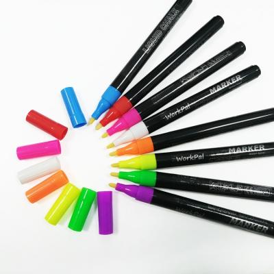 China Bright Colors Tips Fine Erasable Liquid Chalk Fluorescent Markers, Chalk Water Based Liquid Pens for sale