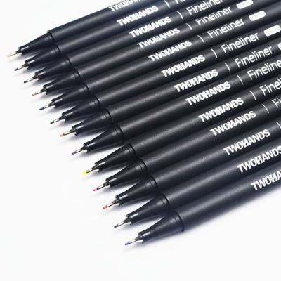 China Rich Pigment 0.4mm fine point color vivid marker pens, high quality fineliner for school office for sale