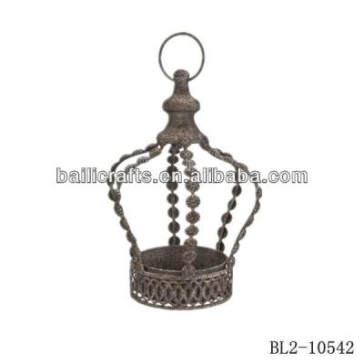 China Various Factory Home Decoration Metal Crown Candle Lantern for sale