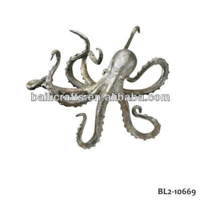 China Europe Suitable Prices Good Quality Cast Iron Home Decor Wall Octopus Sculpture for sale